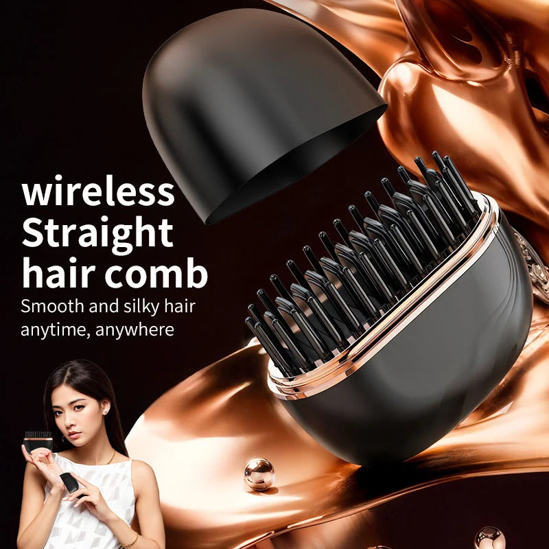 Cordless Mini Hair Straightener Brush