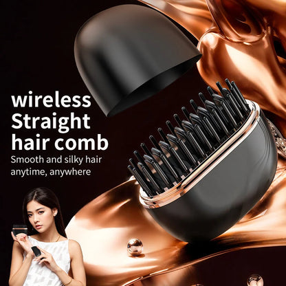 Cordless Mini Hair Straightener Brush