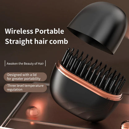 Cordless Mini Hair Straightener Brush