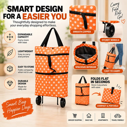 Foldable Wheel Shopping Trolley Bag
