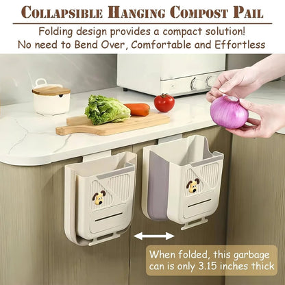 Wall Mounted Foldable Trash Can Bin