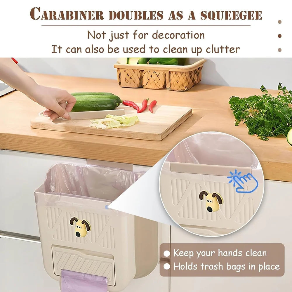 Wall Mounted Foldable Trash Can Bin